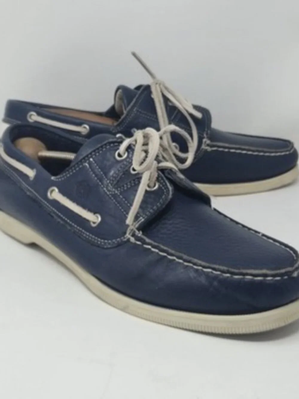 ​Vintage Dexter Boat Shoes Men's 12M Navy Leather Made in USA Heritage Casual